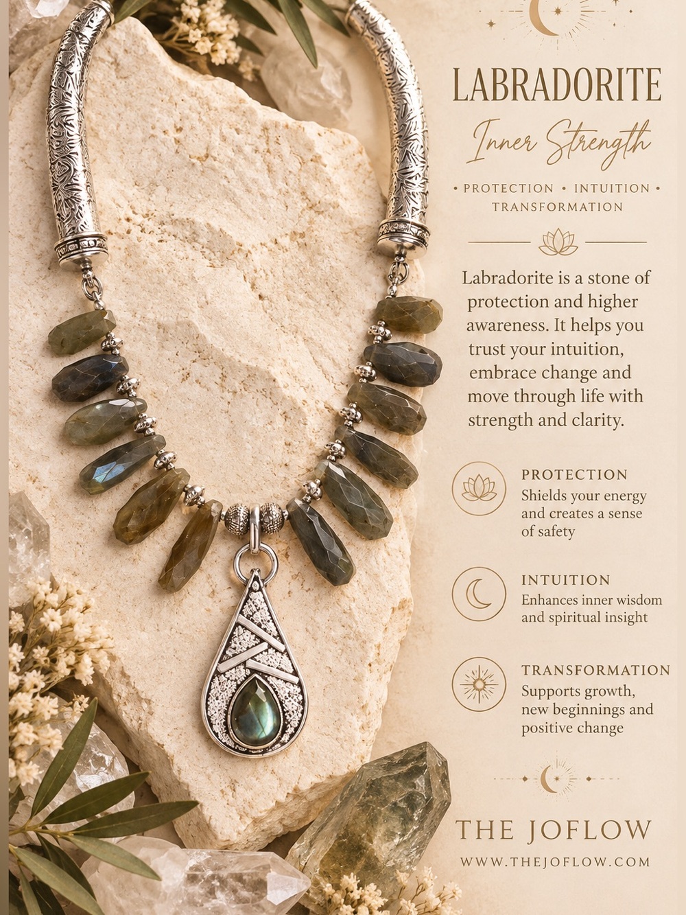 925 WOW WOW! OOAK Flash Labradorite GODDESS Necklace